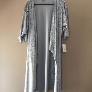 Small crushed velvet silver LuLaRoe Shirley